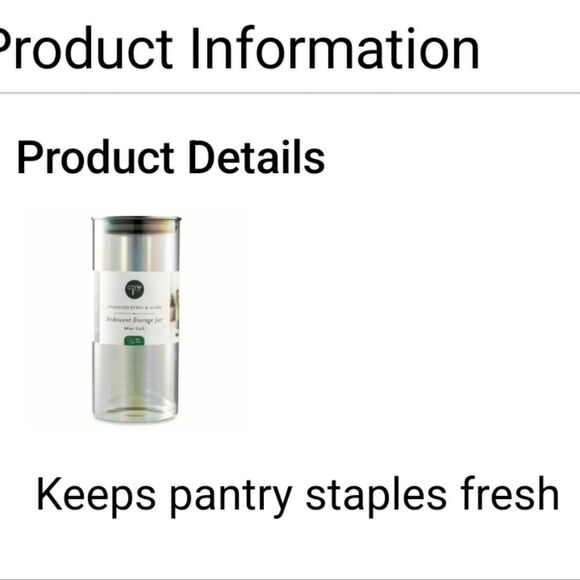 Core Kitchen Stainless Steel & Glass Iridescent Storage Jar- 44oz - Picture 4 of 8